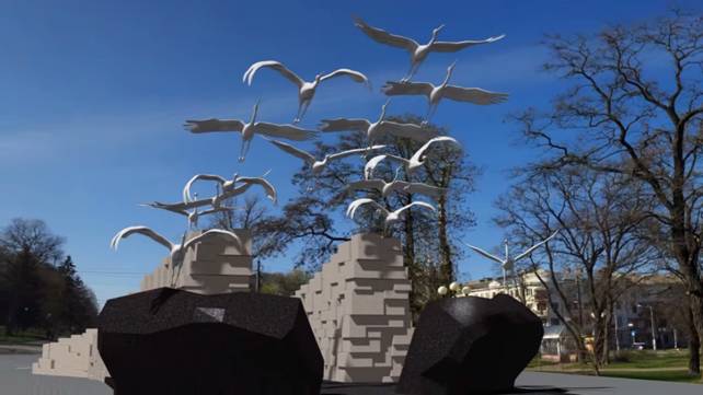 Черниговский мемориал памяти «Небесной сотне» «взлетает» в небо