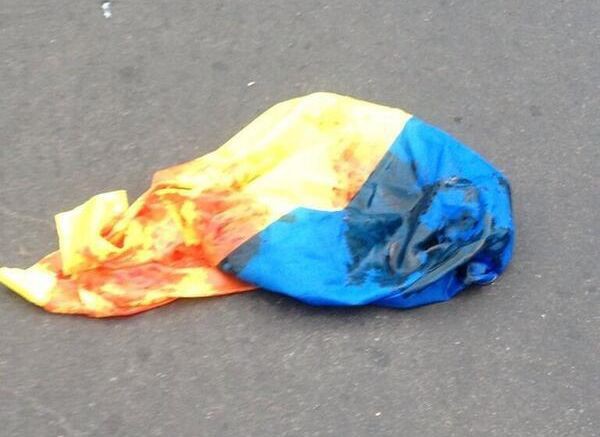 На Чернігівщині державний прапор викинули на смітник