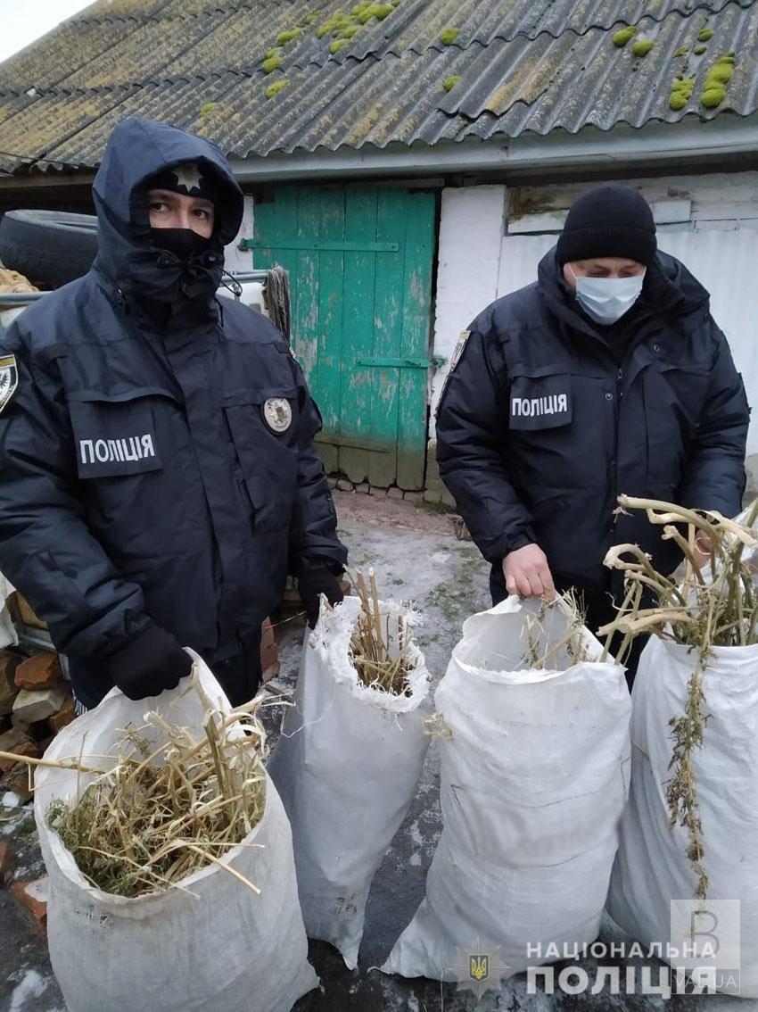 На Сновщині поліція вилучили у раніше судимого місцевого мешканця наркосировини на понад 120 тисяч гривень. ФОТО