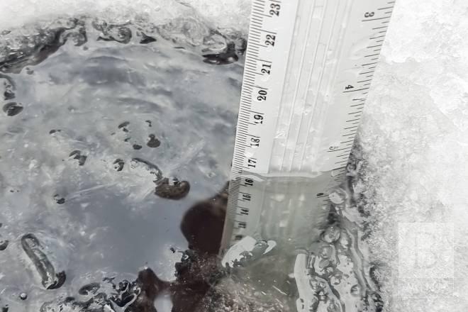 Товщина льоду на Стрижні становить близько 17 см