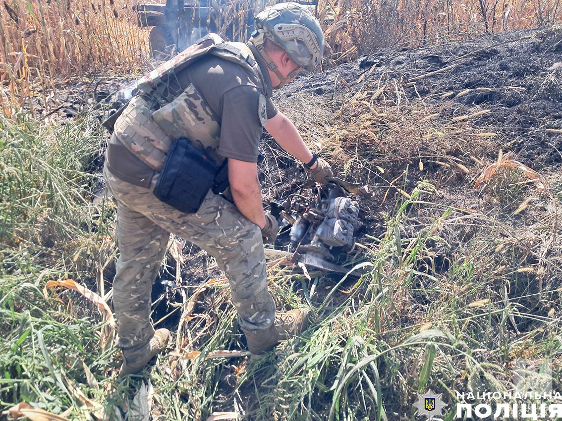 На Чернігівщині вибухотехніки знешкодили бойову частину російського безпілотника, яка не здетонувала. ФОТО