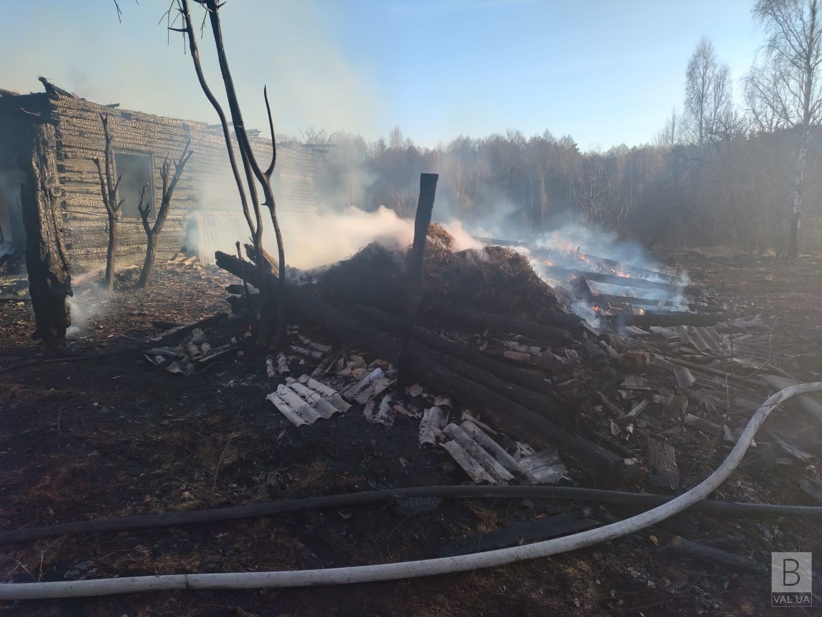 На Корюківщині через випалювання сухої трави згоріли два будинки. ФОТОфакт