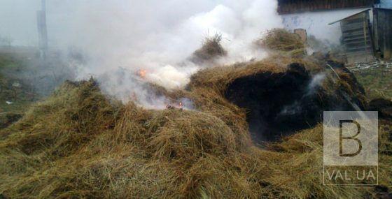 У Чернігівському районі у господарстві згоріли чотири тони сіна: причина займання встановлюється