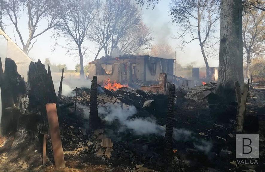 Через пожежі сухої трави на Чернігівщині згоріли з десяток будинків та господарчих споруд