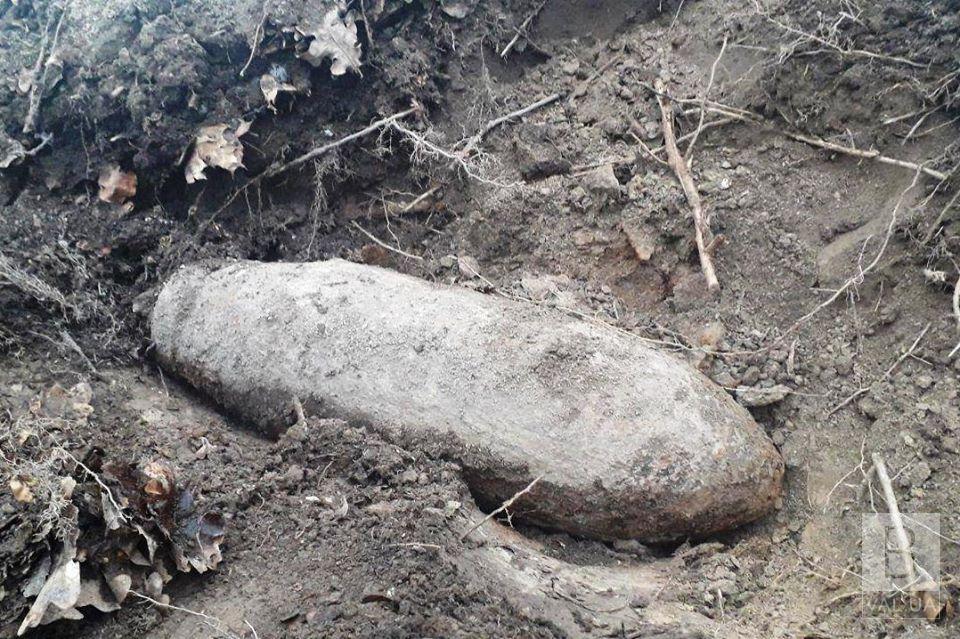 В Прилуцком районе в лесу обнаружили 50-килограммовую фугасную авиационную бомбу. ФОТО