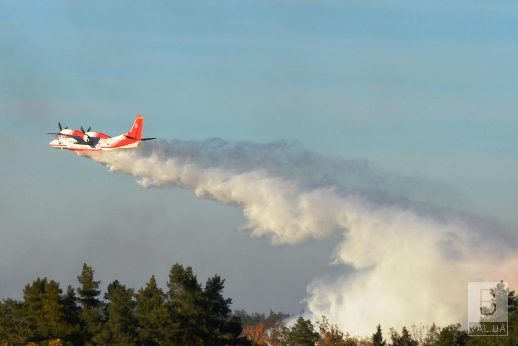 На территории Козелецкого района лесной пожар тушили авиацией. ФОТО