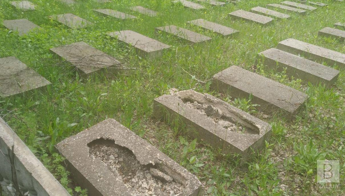 У Чернігові на німецькому кладовищі вандали розтрощили більше 30-ти надгробків. ФОТО