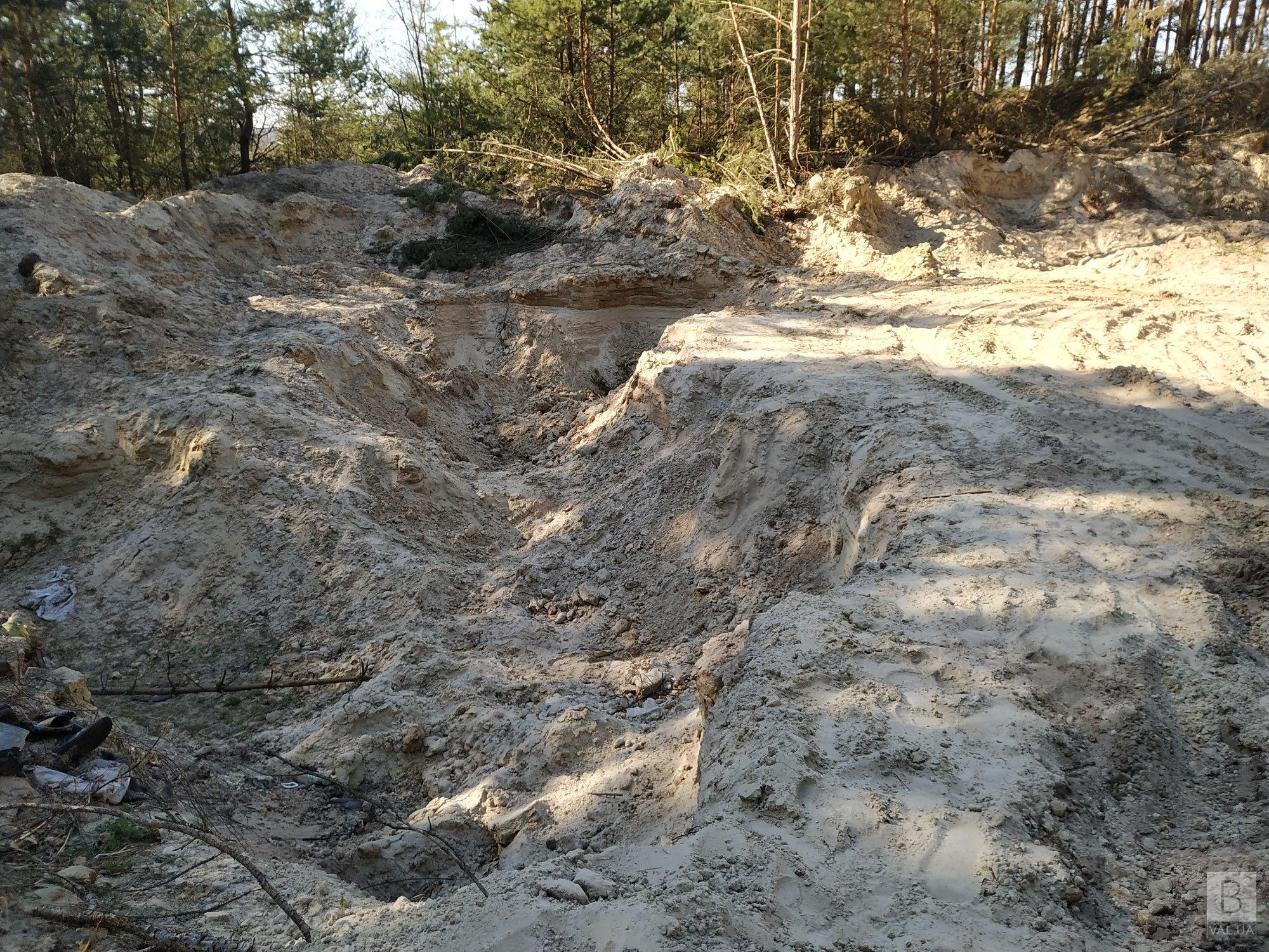 На Чернігівщині в урочищі Красна гора незаконно добували пісок