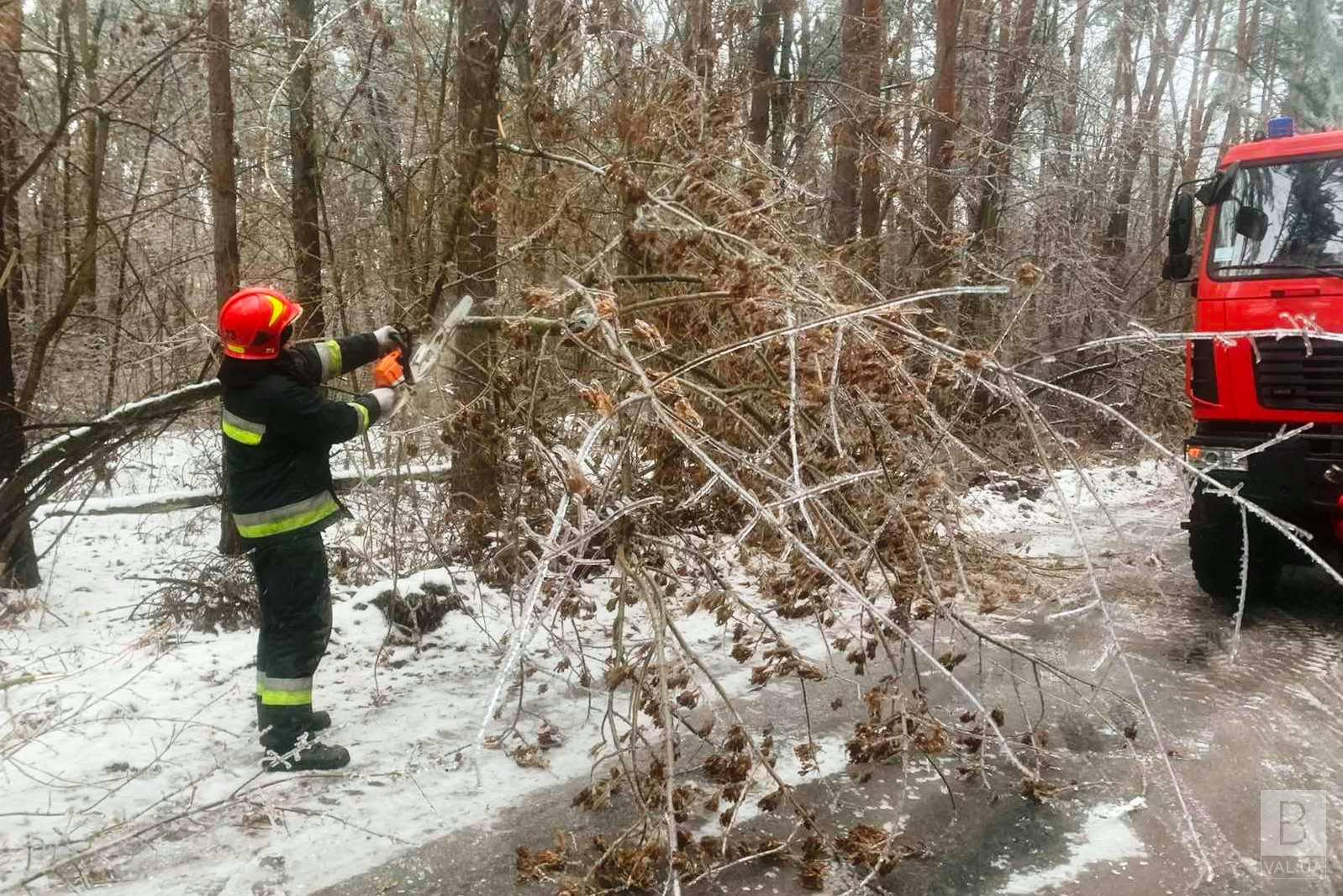 П'ять разів за добу: рятувальники ліквідовували наслідки деревопаду на автошляхах Чернігівщини