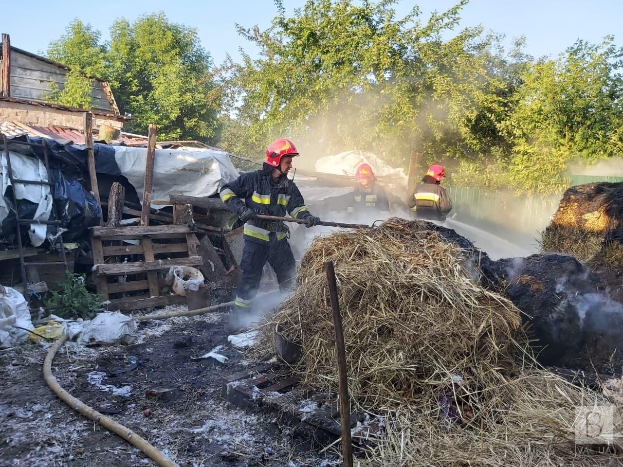 У Чернігові протягом дня горіли два сараї: вогонь знищив чотири тонни сіна. ФОТО