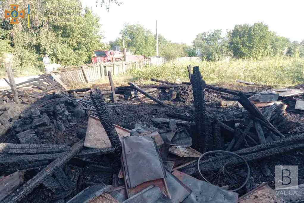 На Чернігівщині за добу вогонь знищив дві будівлі та чотири пошкодив