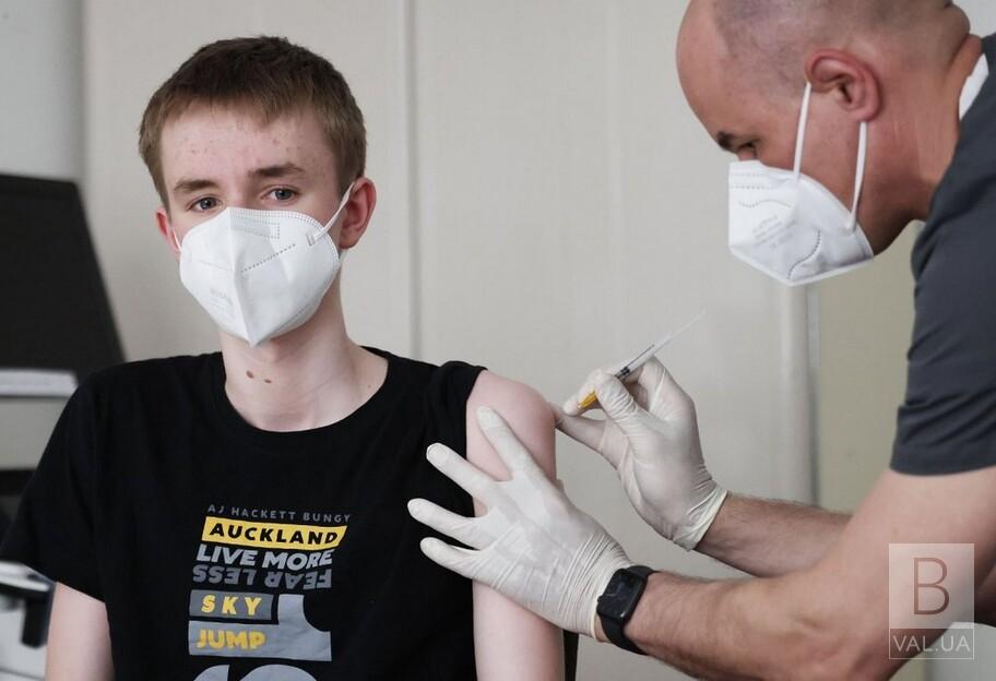 На Чернігівщині 286 дітей вакцинували від коронавірусу