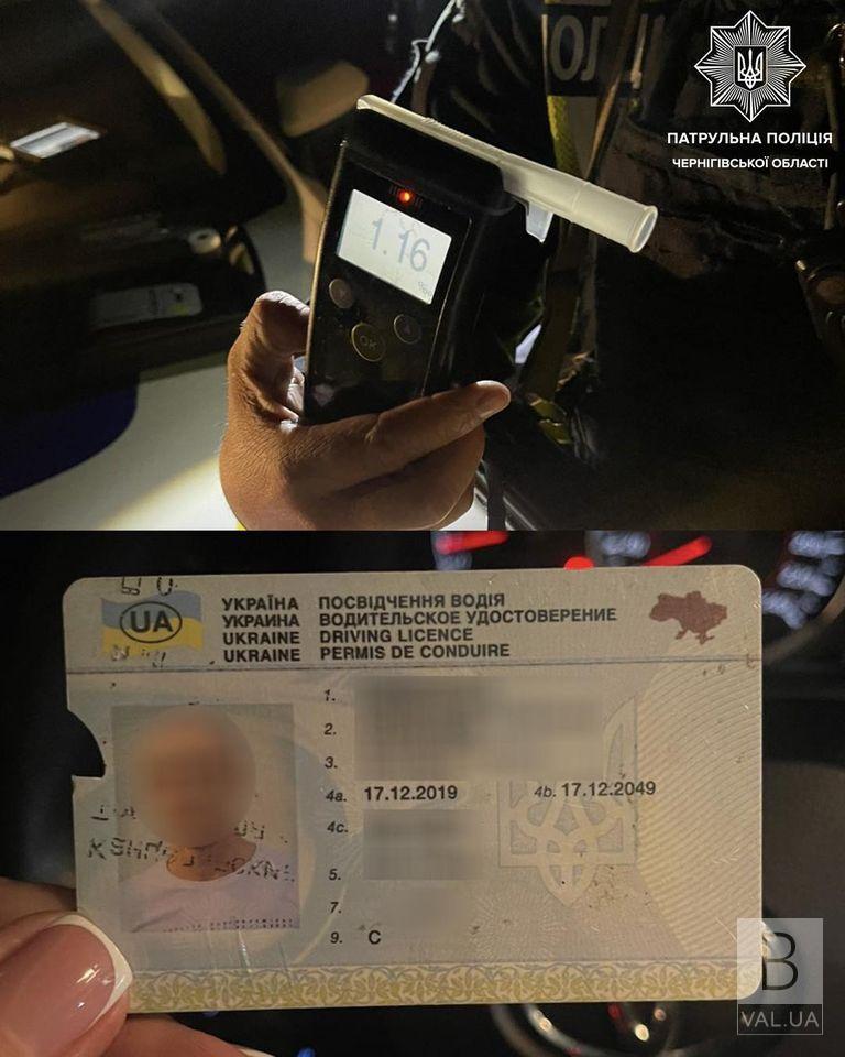 У Чернігові зупинили п’яного водія з чужим посвідченням