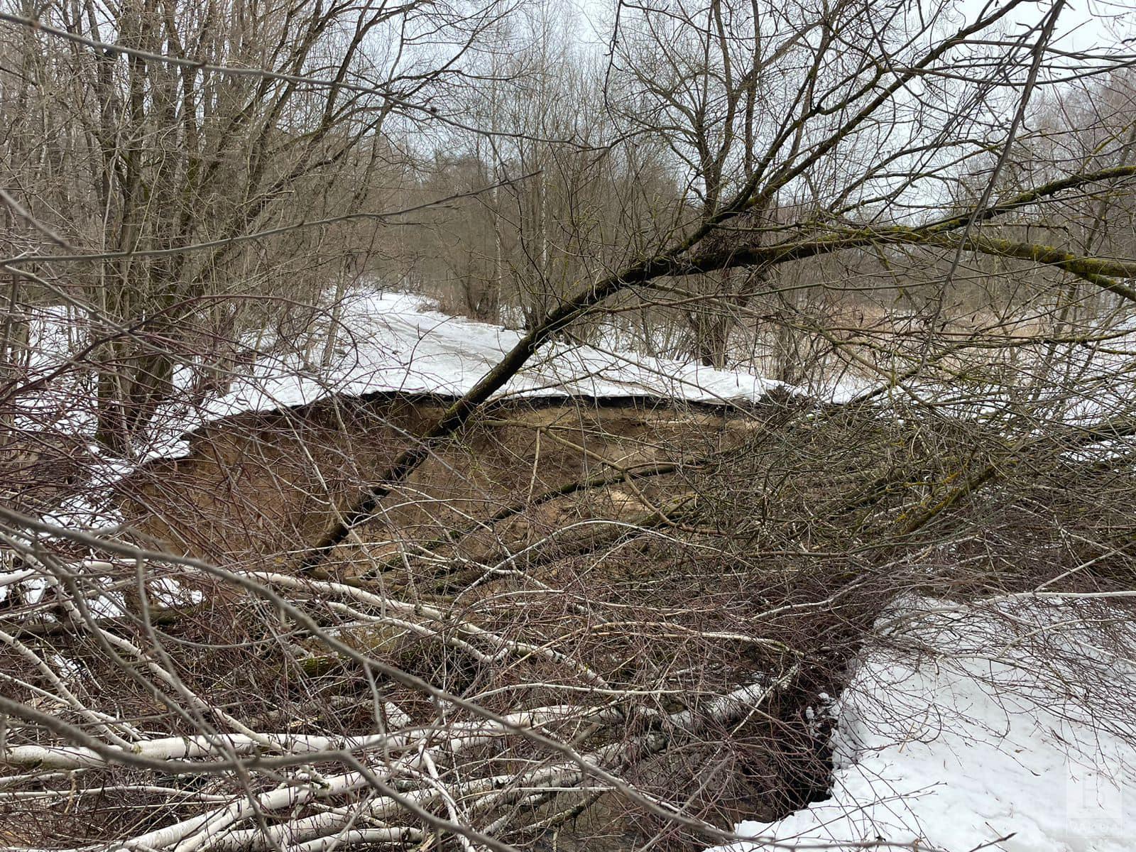 На Чернігівщині через підняття води в річці зруйновано дорогу