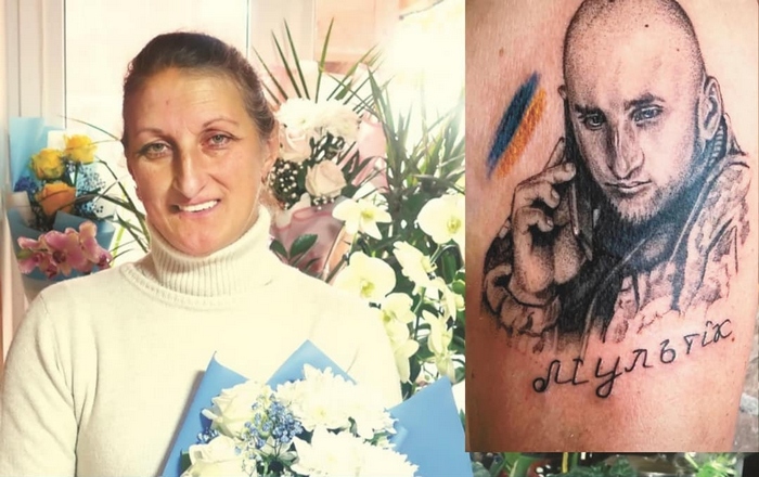 На Чернігівщині мати загиблого воїна Владислава Грищенка, на лівій руці набила тату з фото сина  