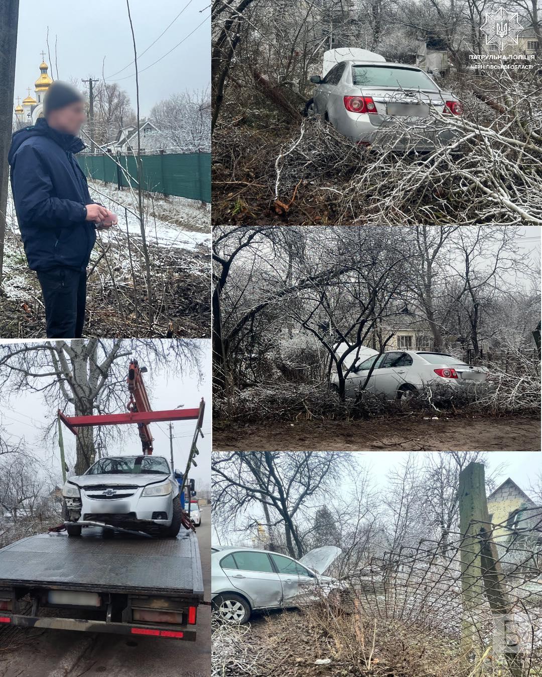 У Чернігові нетверезий водій в’їхав в металевий паркан