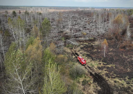 На Чернігівщині майже місяць гасять торф’яну пожежу: залишилось 20 гектарів